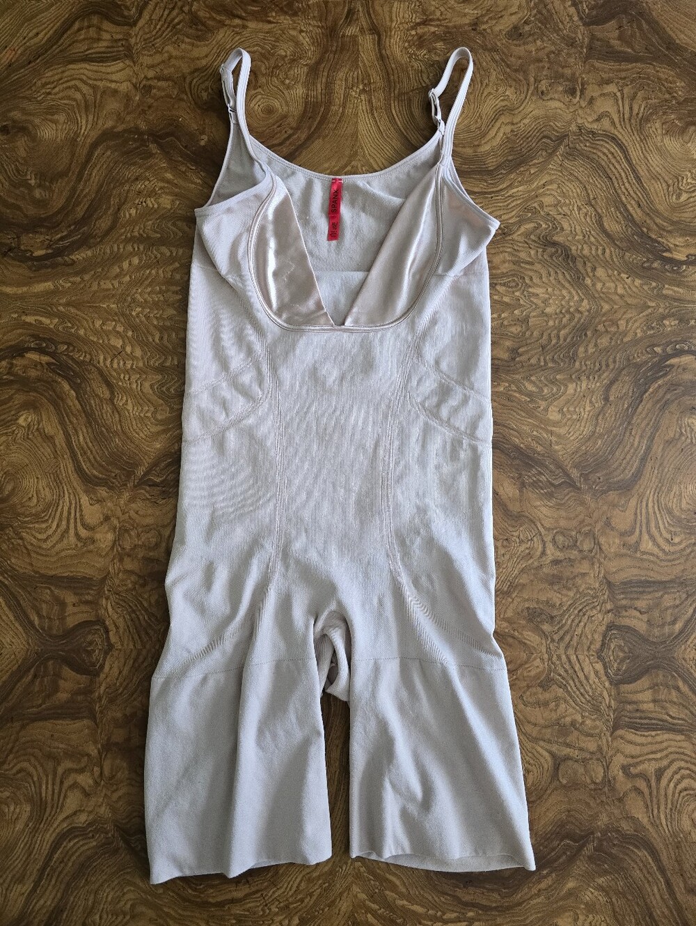 Spanx Slimmer & Shine Open Bust Mid-thigh Nude Bodysuit Womens Size XL